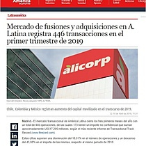 Mercado de fusiones y adquisiciones en A. Latina registra 446 transacciones en el primer trimestre de 2019